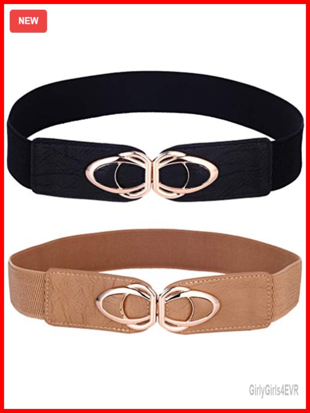 Women's Elastic Stretch Cinch Belt Faux Leather PU Leather Buckle Plus Size